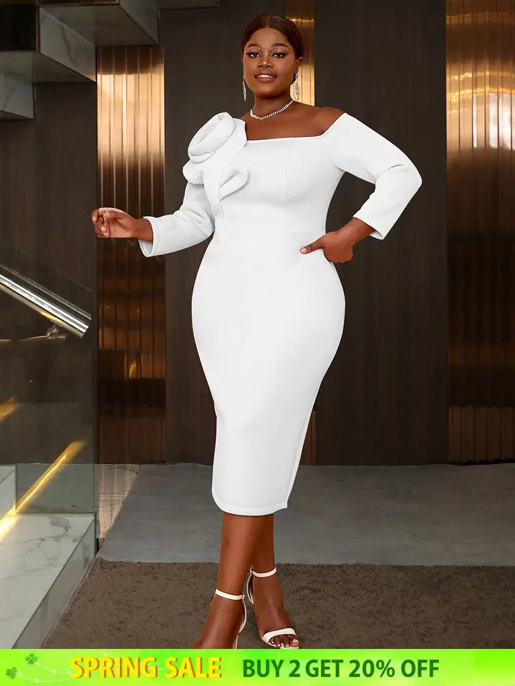 AOMEIDRESS Evening Luxury Dress 2025 Formal Party Dress Woman Elegant White / S