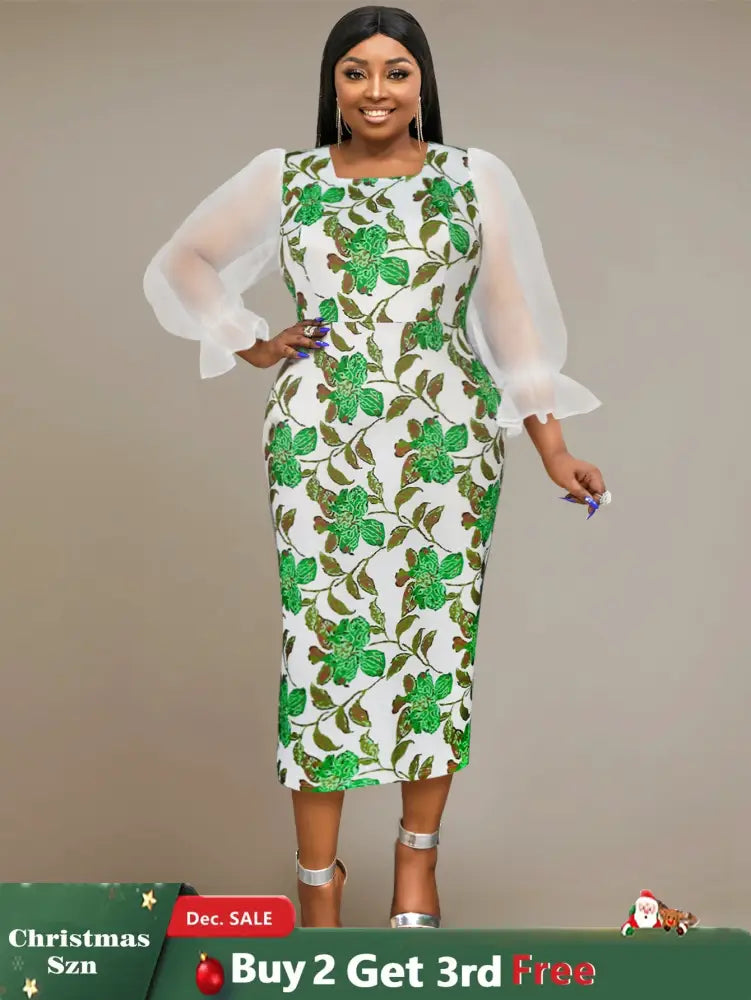 square collar parinted dresses for women