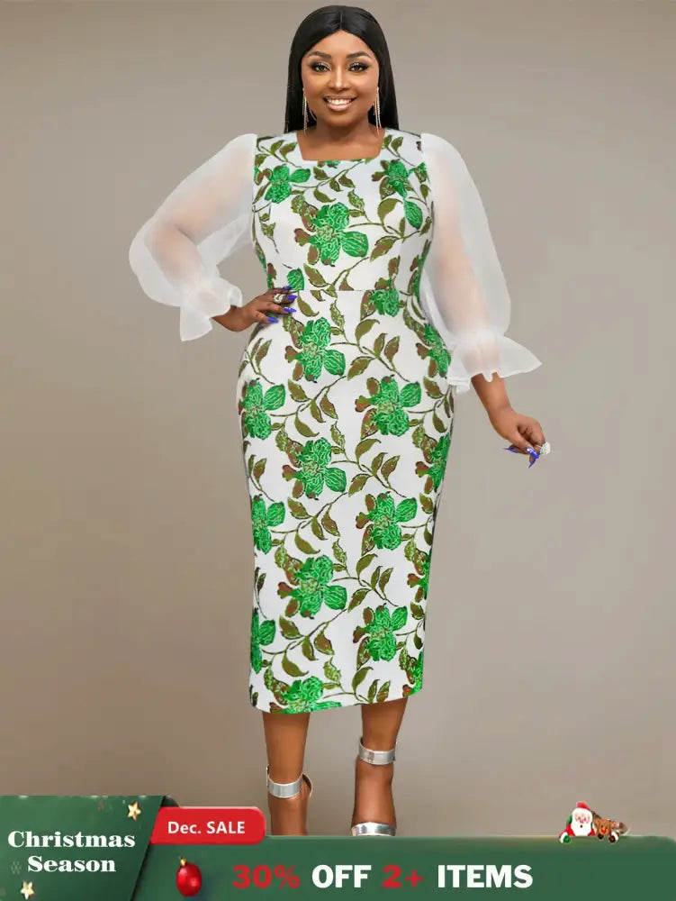 square collar parinted dresses for women