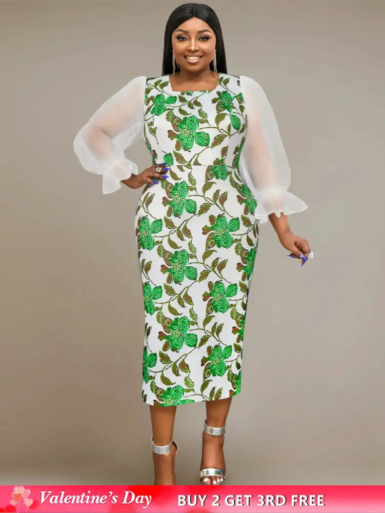 square collar parinted dresses for women