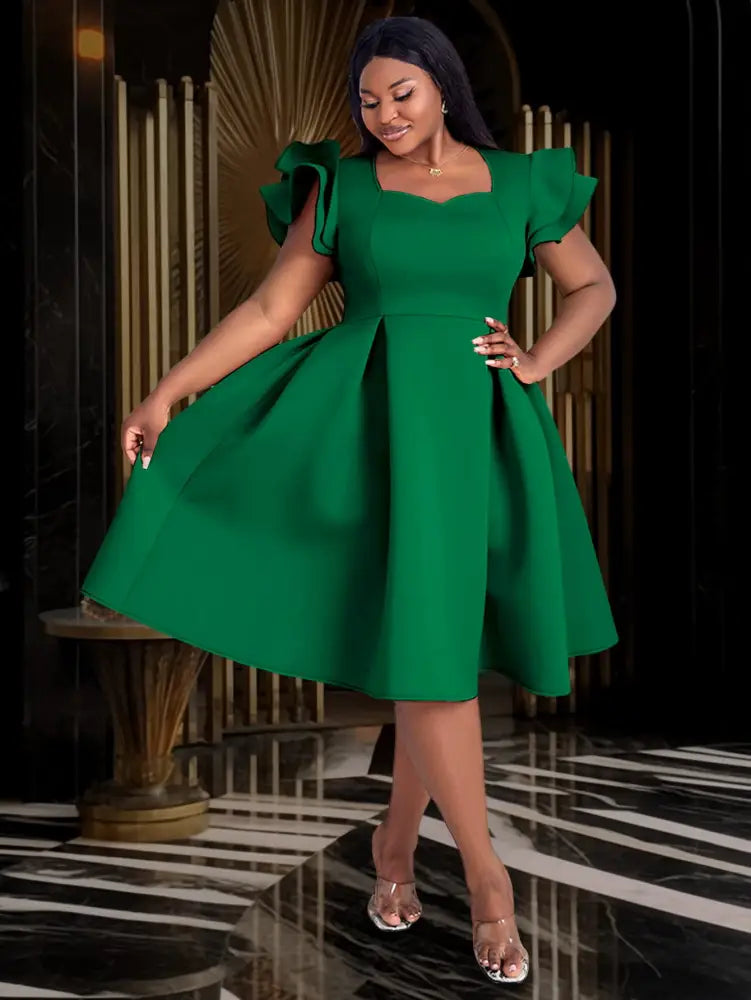 AOMEIDRESS Short A-Line Dress with Flying Sleeves for Women