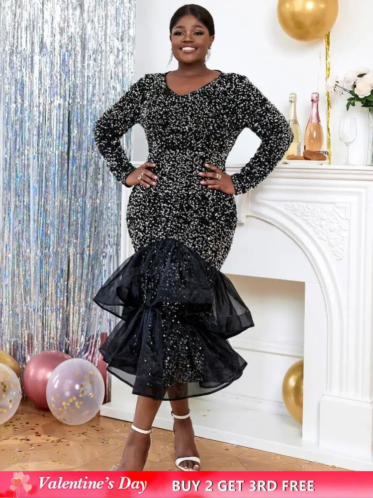 Long Sleeve Church Dresses for Women sequin party dresses