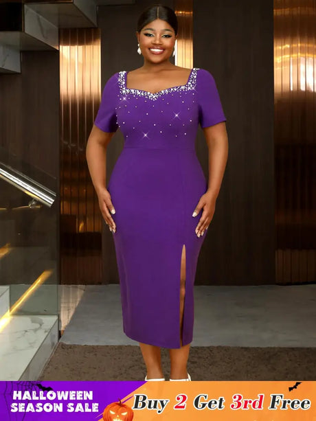 Perfect 30th birthday dress or Mothers Day outfit this purple beaded bodycon is a must-have for stylish going out outfits all year round