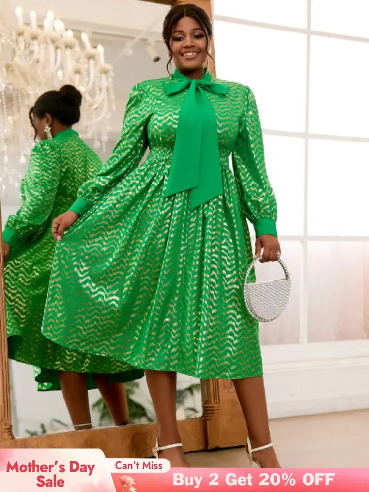 long lantern sleeve dress for women
