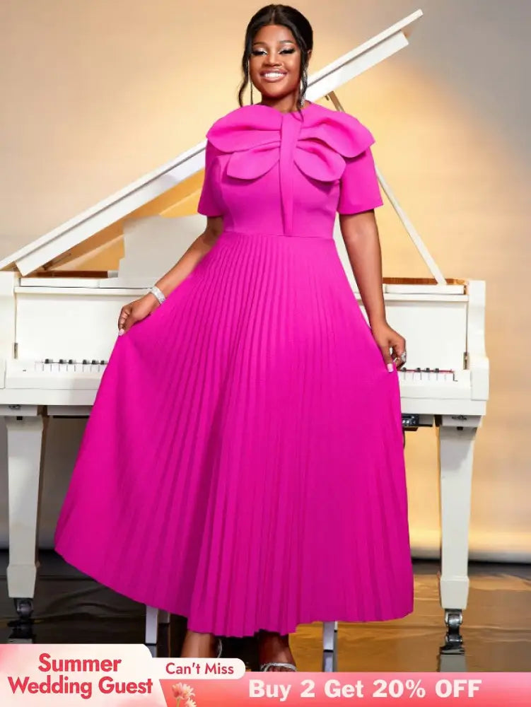 rose o neck short sleeve dresses for women