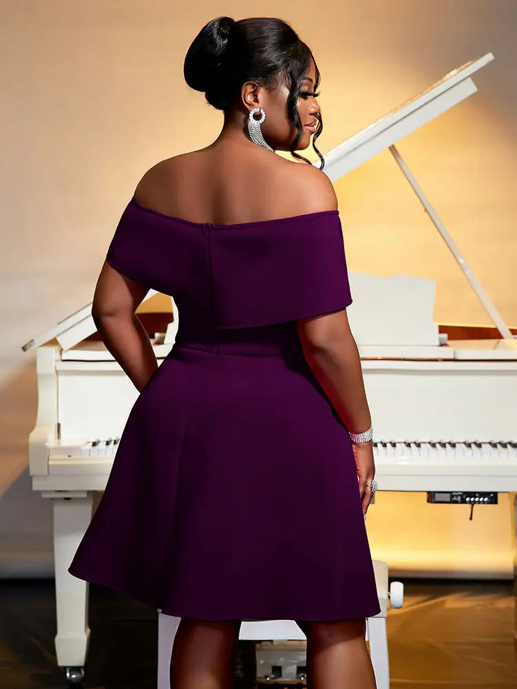 AOMEIDRESS Off Shoulder Mini Dress A Line Wedding Guest Party Gowns