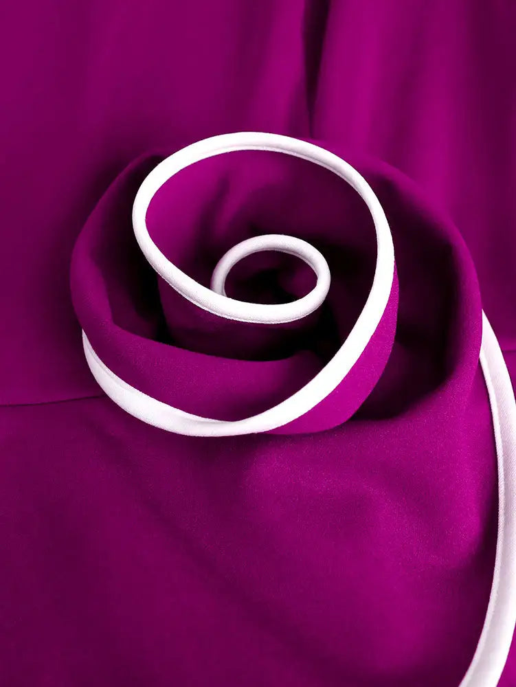 AOMEIDRESS Office Church Party Dresses Beaded Ruffles 3D Decoration