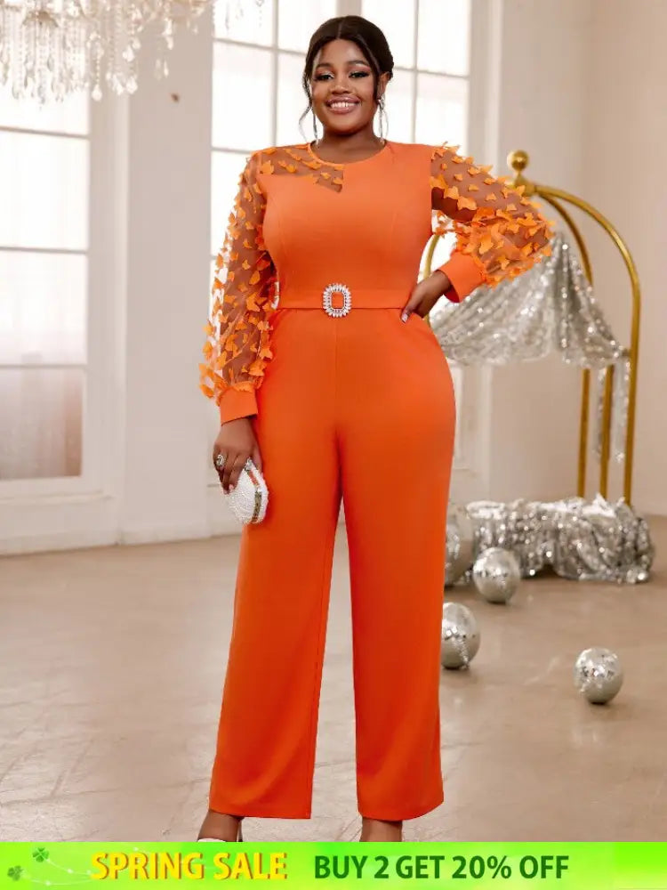 o neck long sleeve jumpsuit for women