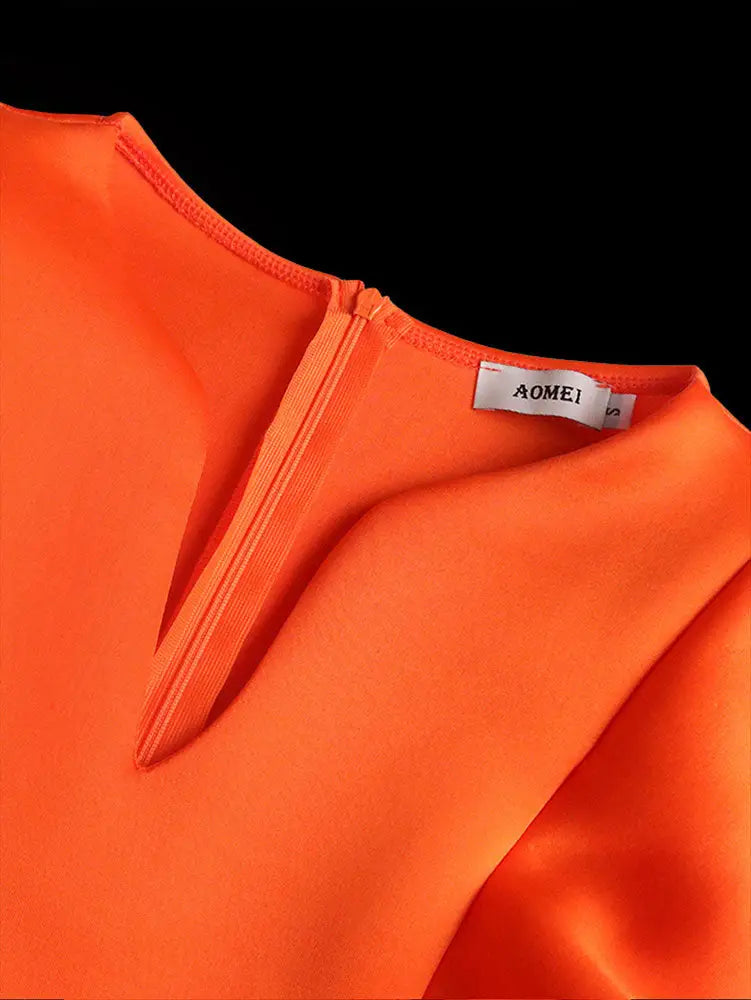 AOMEIDRESS Party Dresses High Slit Ruffles Cap Sleeves Wedding Guest Party Birthday Gowns