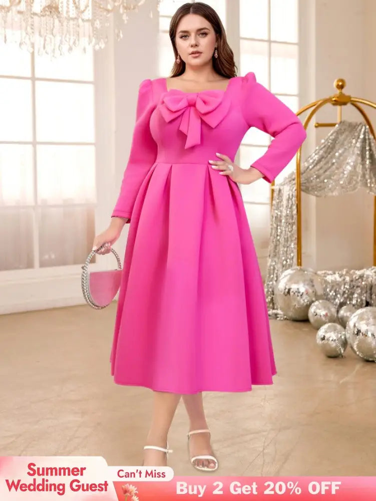 square collar a line dresses for women