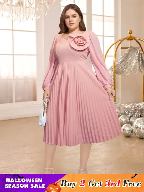 pink v neck a line midi dresses for women