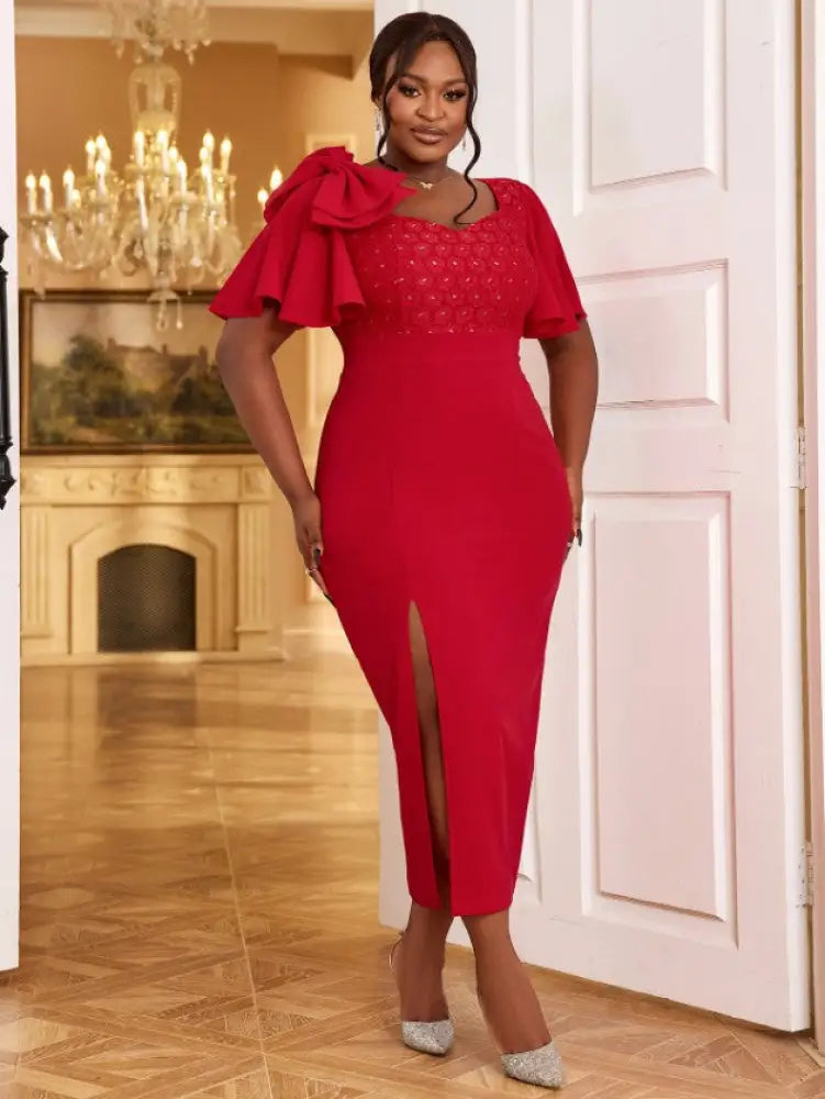 flower lace patchwork dress