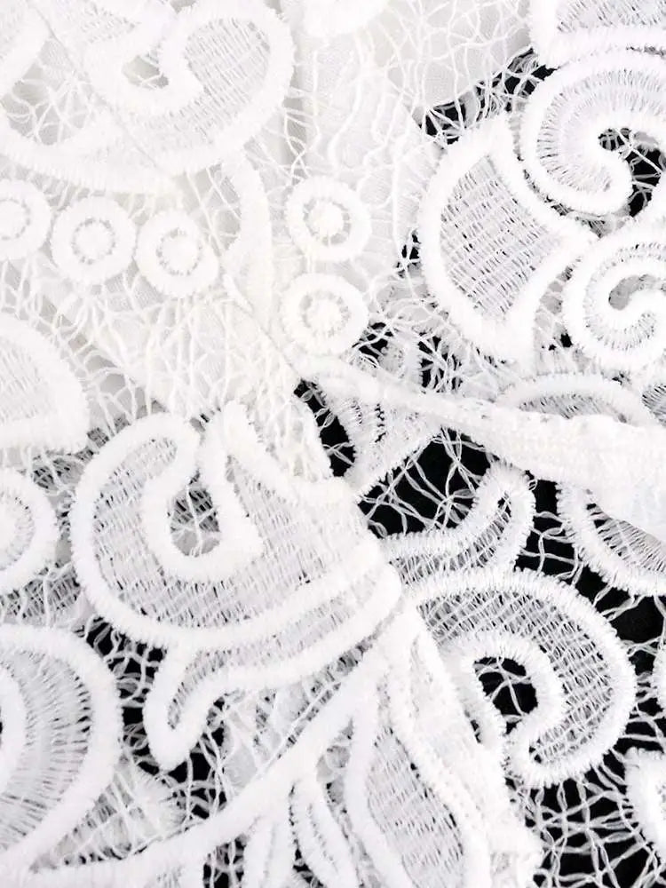 AOMEIDRESS Sexy Lace Bodycon Midi White Cocktail Dress for Women