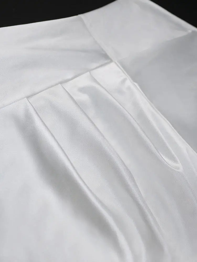 AOMEIDRESS Simple Wedding White Dress One Shoulder Package Hip Dress