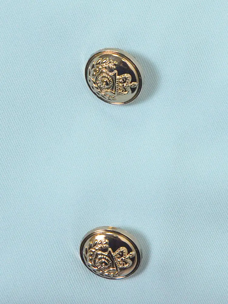 AOMEIDRESS Slim Blazer Dress Short Sleeve Button Office Business Wear