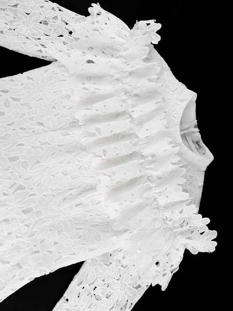 AOMEIDRESS Stylish Package Hip Lace Dress Ruffles Mermaid Hem