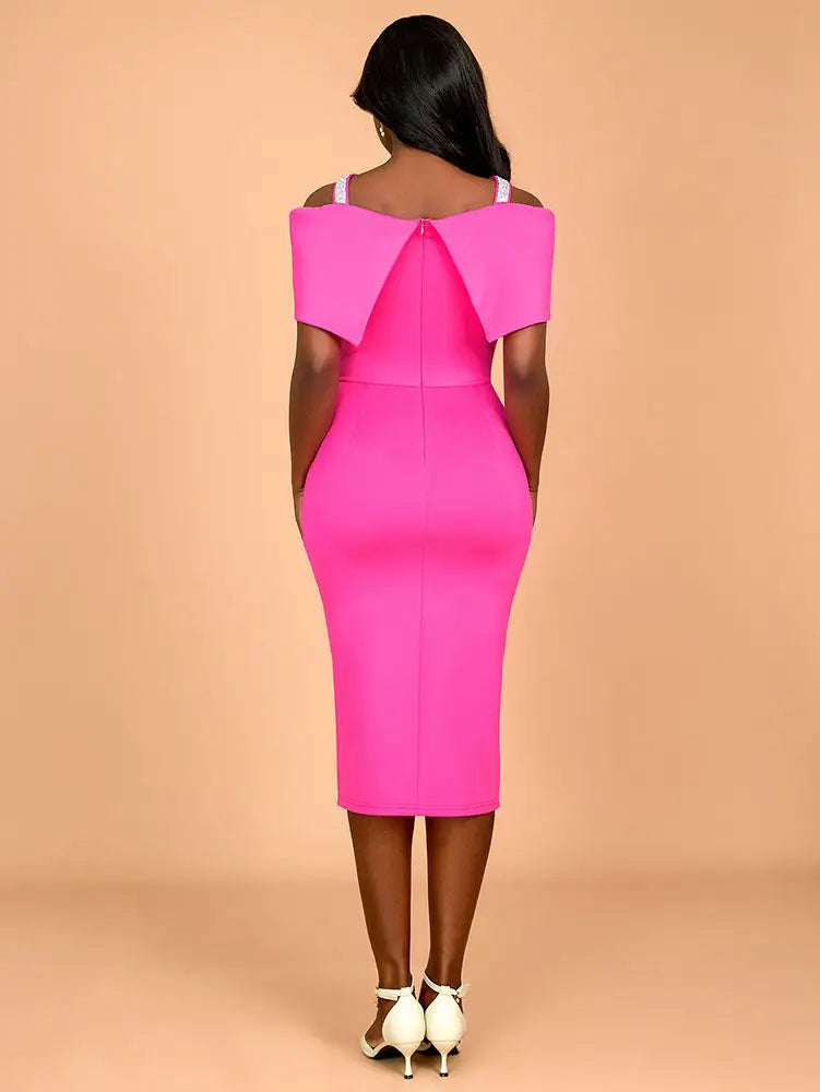 AOMEIDRESS Summer Wedding Guest Dress African Off Shoulder Club Skirt