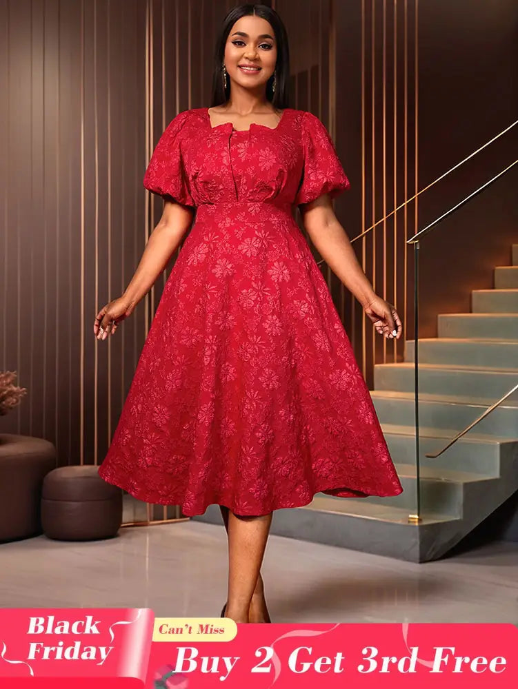 AOMEIDRESS Three-dimensional Decoration A Line Gown for Women Formal Red / S