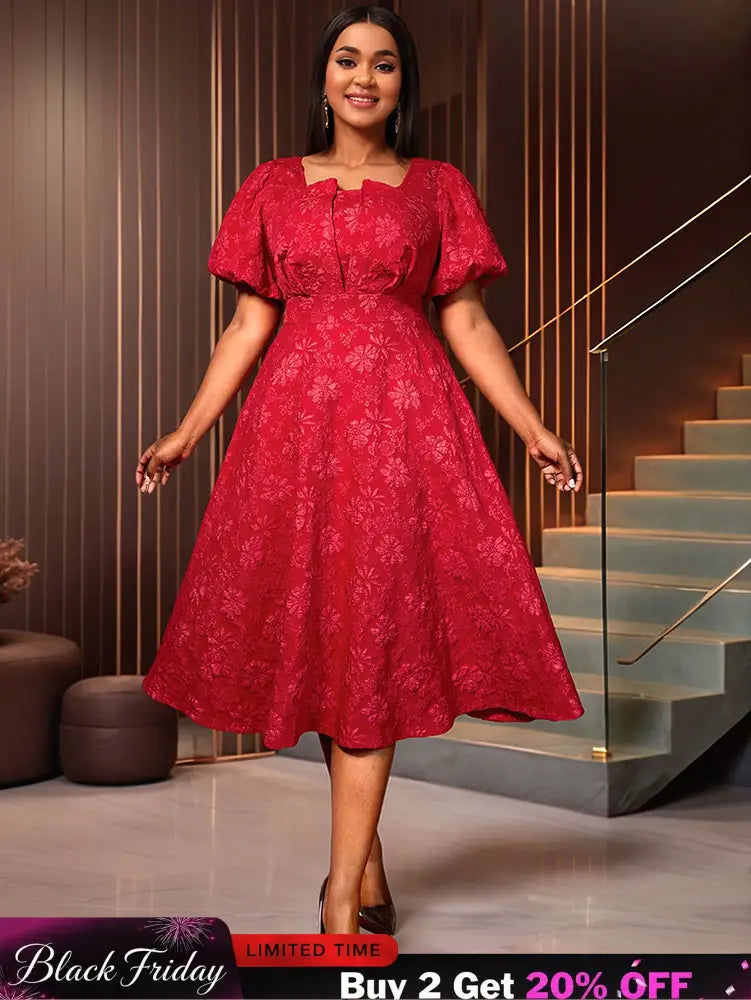AOMEIDRESS Three-dimensional Decoration A Line Gown for Women Formal Red / S