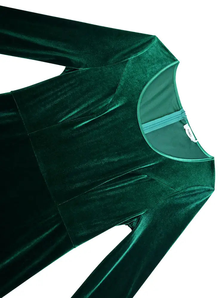 AOMEIDRESS Velvet Two Piece Set Tassel Cape with Bodycon Mermaid Dress