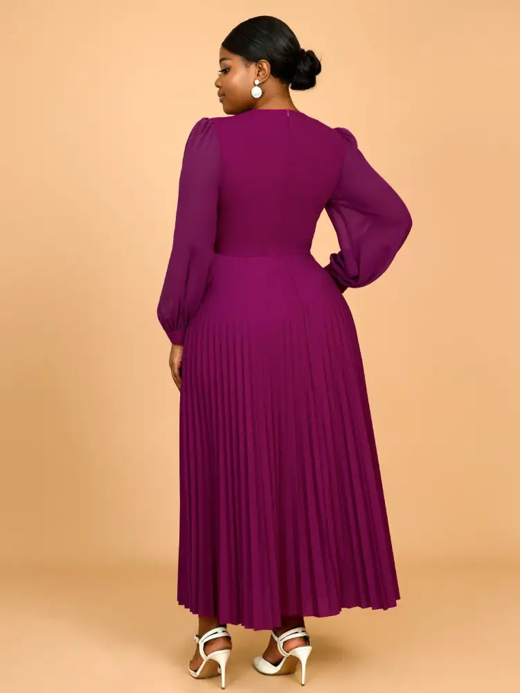 AOMEIDRESS Wedding Guest Dresses for Big Tummy Chiffon Pleated