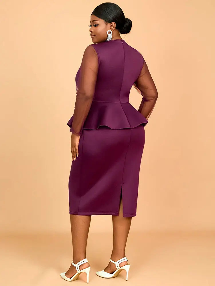 AOMEIDRESS Wedding Party Outfits Church Patchwork Pencil Dress Woman