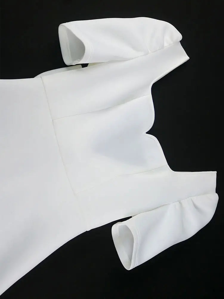 AOMEIDRESS Wedding Short White Dress Backless Bow A Line Mini Dress