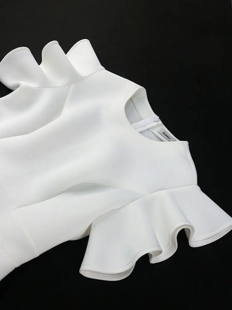 AOMEIDRESS White Bridal Shower Outfit A Line Midi tulle Dresses