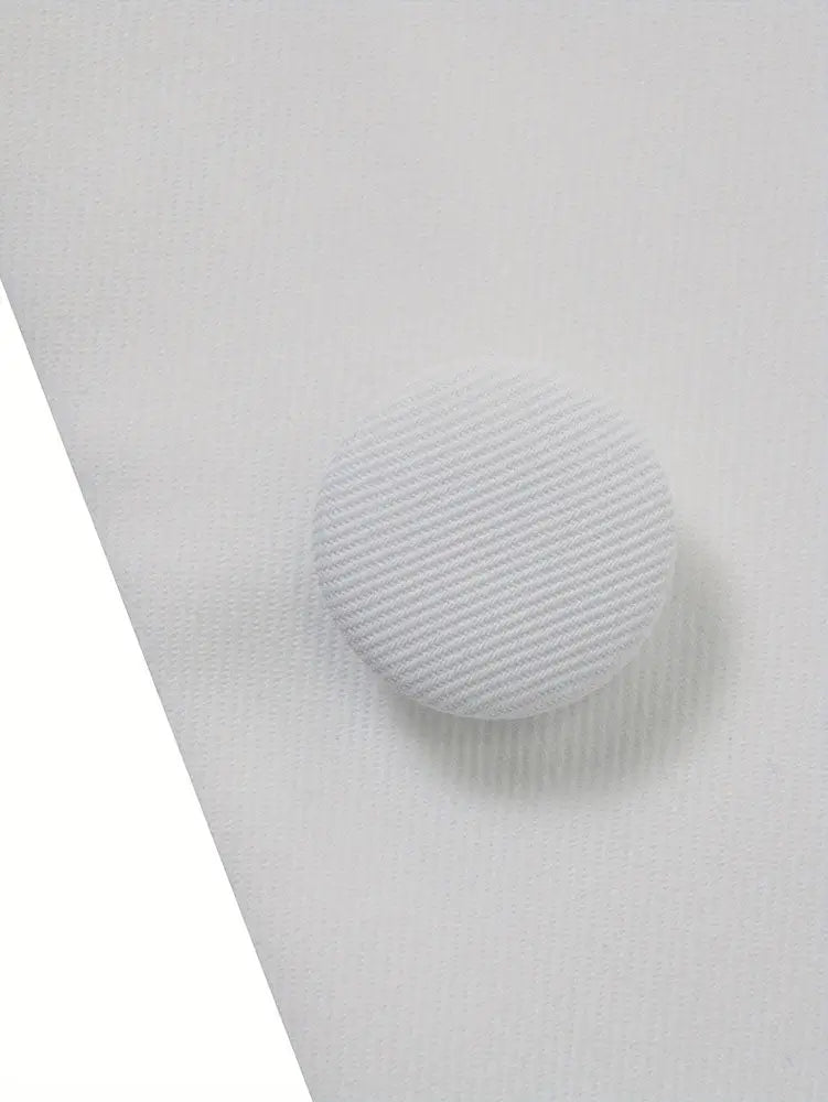 AOMEIDRESS White Short Sleeves Blazer Dress with Buttons Front Slit