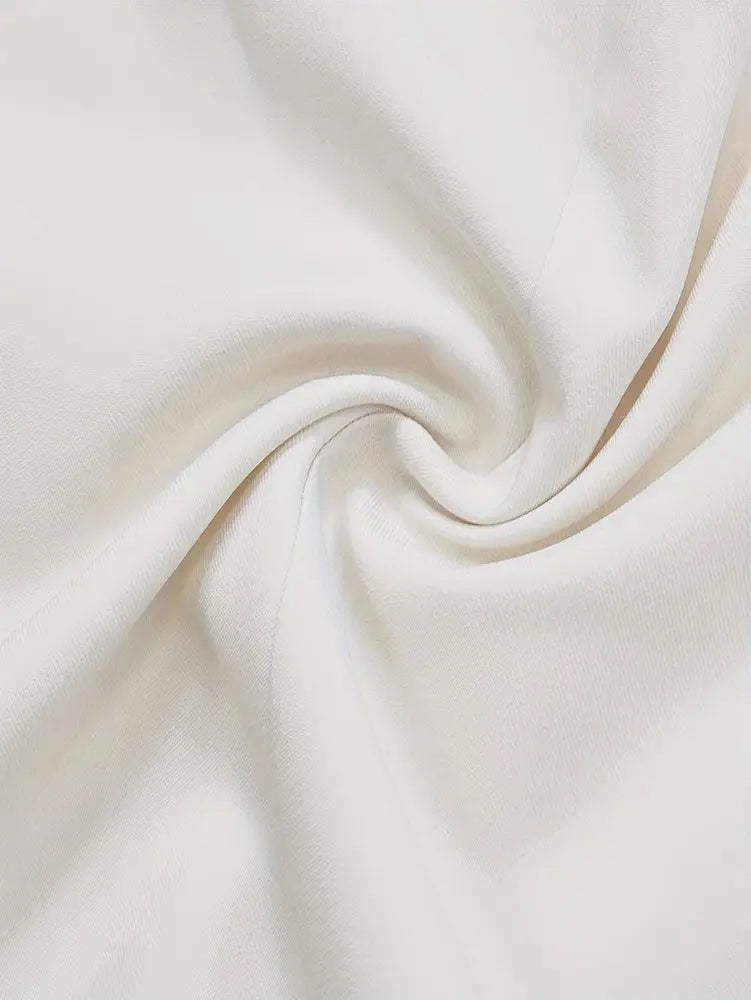 AOMEIDRESS White Short Sleeves Blazer Dress with Buttons Front Slit