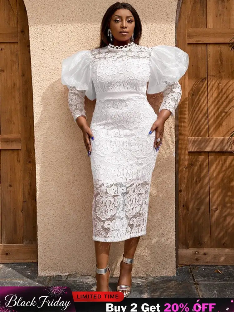 White Midi Dress is Perfect for Wedding, Honeymoon and Prom