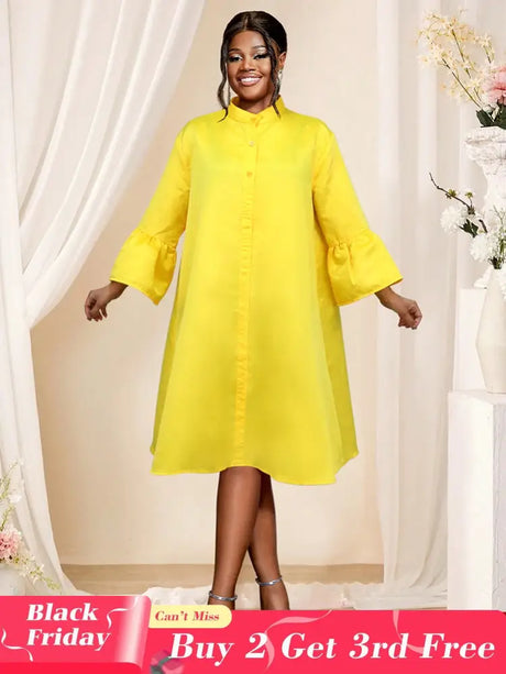 stand collar loose dresses for women