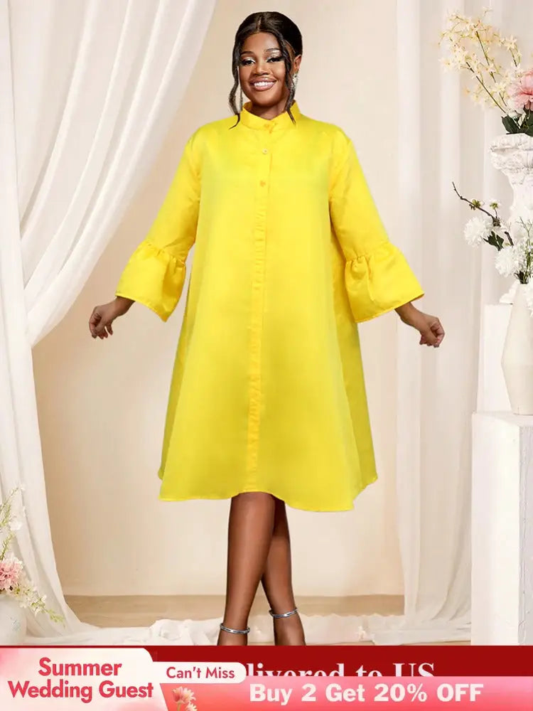 stand collar loose dresses for women