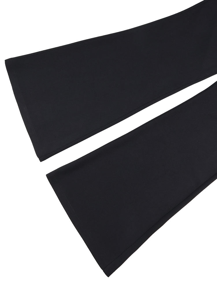 AOMEIDRESS Elegant Office Two Piece Set Long Sleeve Tops Flared Pants