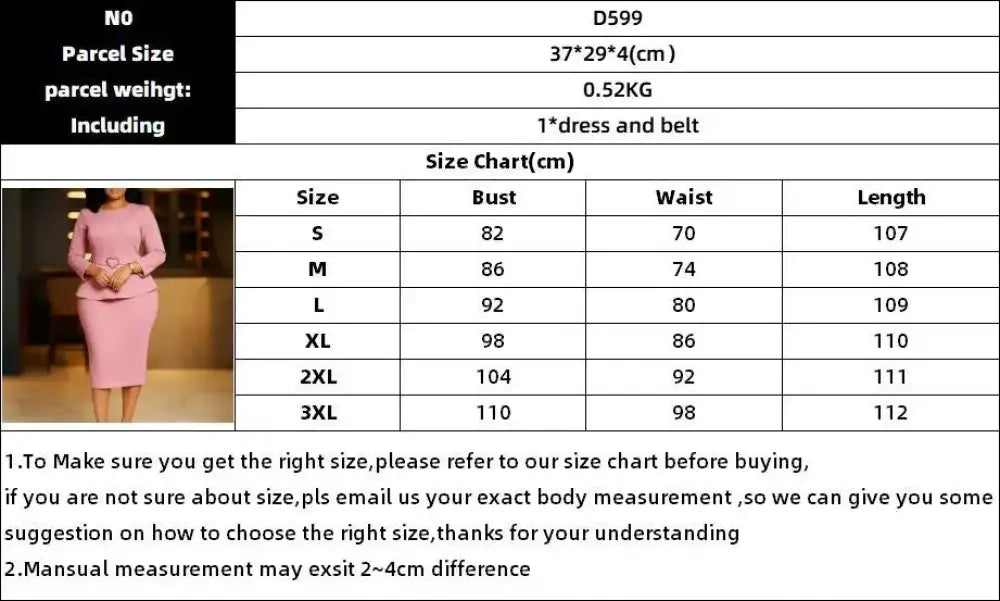 Elegant Midi Church Dress for Women O Neck Long Sleeve Waist Belt Peplum Belly Cover