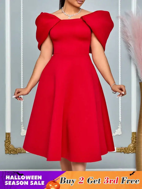 Women A Line Pleted Party Dress Elegant Short Sleeves Off Shoulder