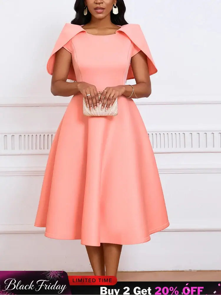 Women Party Dress A Line Cloak Sleeves Event Occasion Female Birthday Wedding Guest