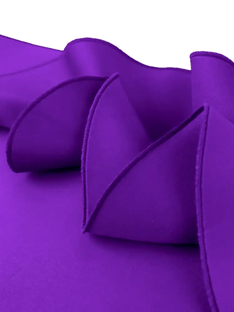 Women Purple Off Shoulder Ruffles Bodycon Dress