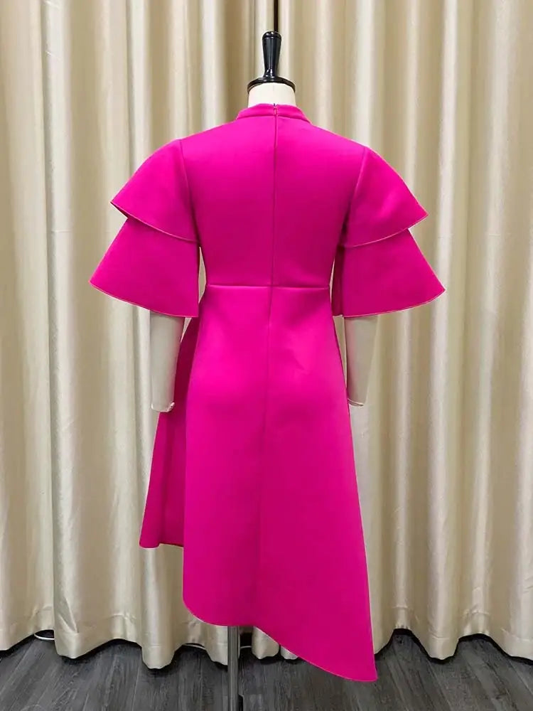 Women Stylish Party Dress A Line High Waist Ruffles Celebrate