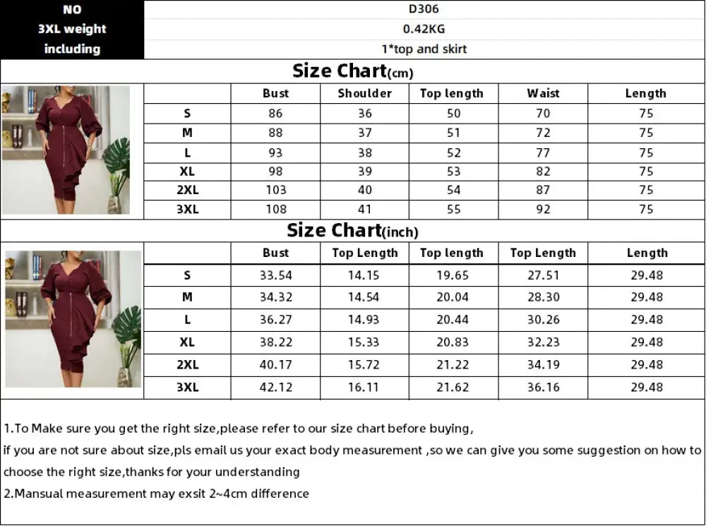 Women Two Pieces Set V Neck Button Up Lantern Sleeves High Waist Skirt Zipper Up Ruffles