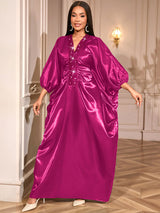 African Green Dresses Women Elegant Shiny Bubu Dresses Sequined Robes