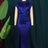 Navy Blue Ruched Long Dress