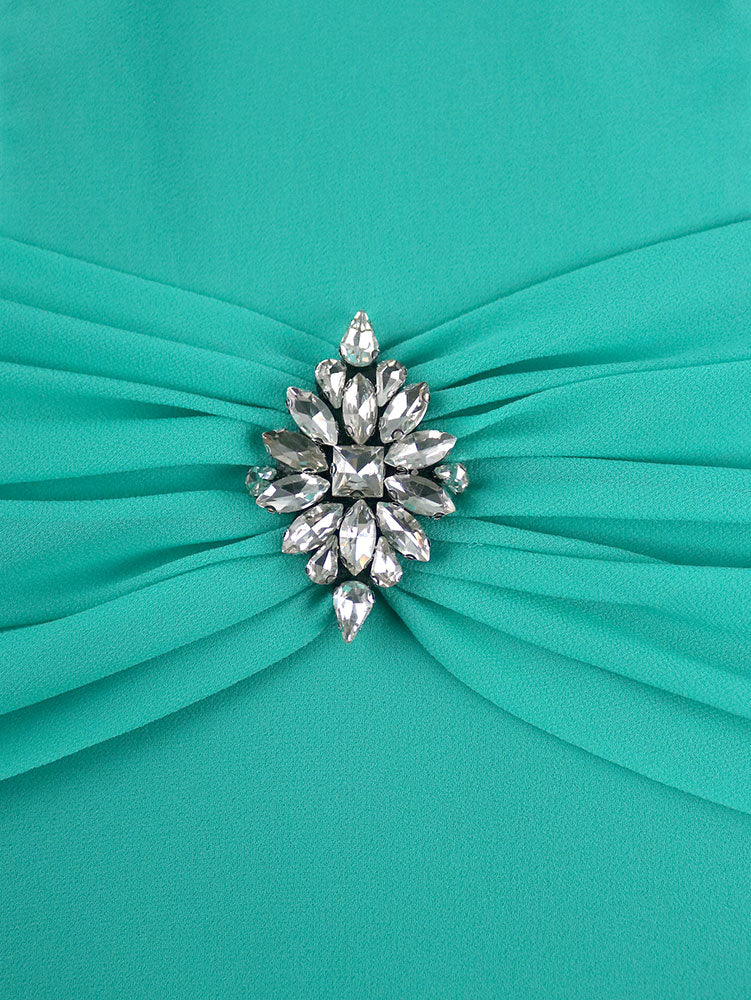 AOMEIDRESS Elegant A Line Chiffon Dress V Neck Butterfly Sleeve Gowns