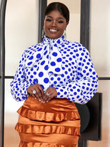 AOMEIDRESS Elegant Polka Dot Blouse for Women Formal Tops