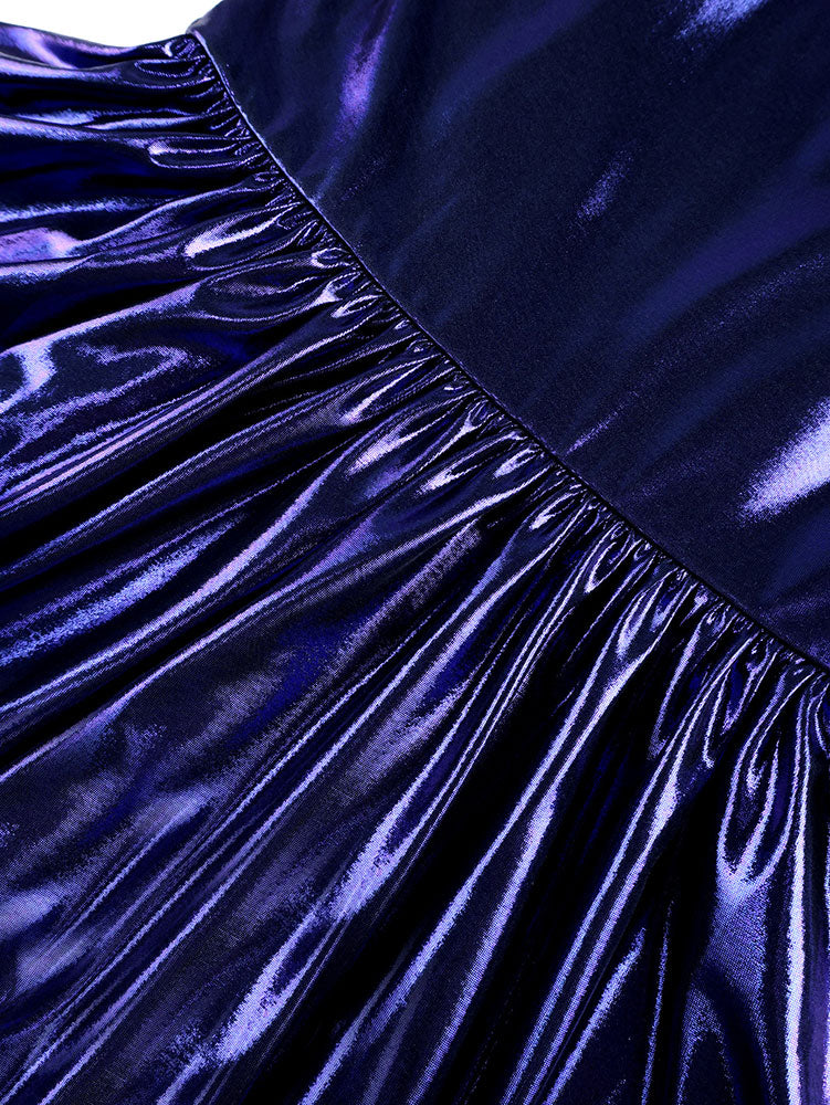 AOMEIDRESS DarkBlue Bodycon Mermaid Dress  Ruffle Sleeve Party Gowns