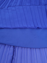 AOMEIDRESS Chiffon Dress V Neck Ruffle Long Sleeve Pleated Rhinestone