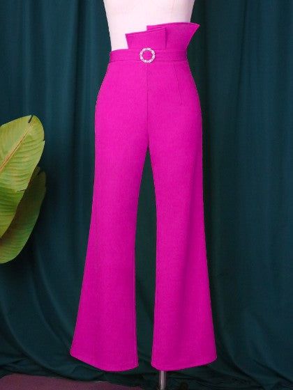 Elegant High Waist Pants for Office Lady