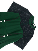 AOMEIDRESS Peplum Bodycon Dress Lace Sleeve Button Church Occasions