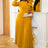 AOMEIDRESS Women Vintage Pleated Maxi Christmas Party Dress Yellow / S
