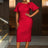 AOMEIDRESS Summer Outfits for Women 3D Flower Bubble Sleeve S / Red